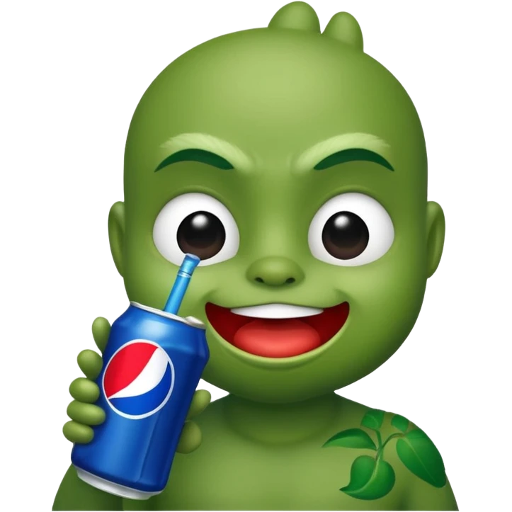 Grogu drinking a pepsi emoji
