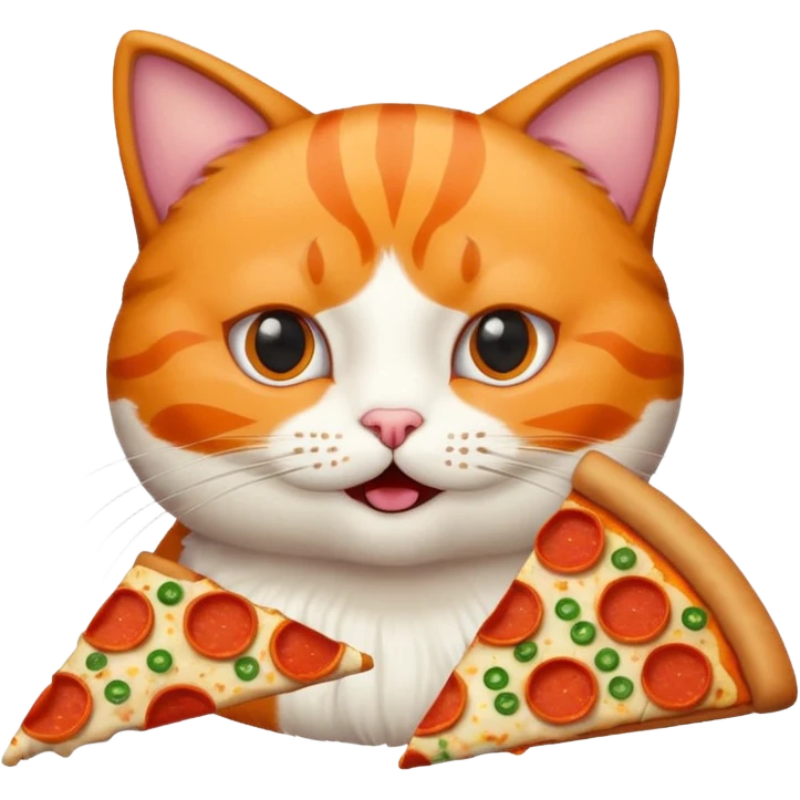 Gato comiendo una pizza  emoji