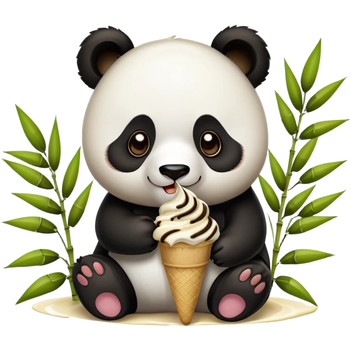 Panda eating ice cream emoji