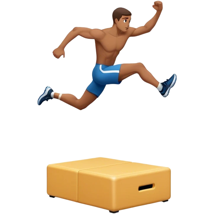 man jump onto plyo-box side-view emoji