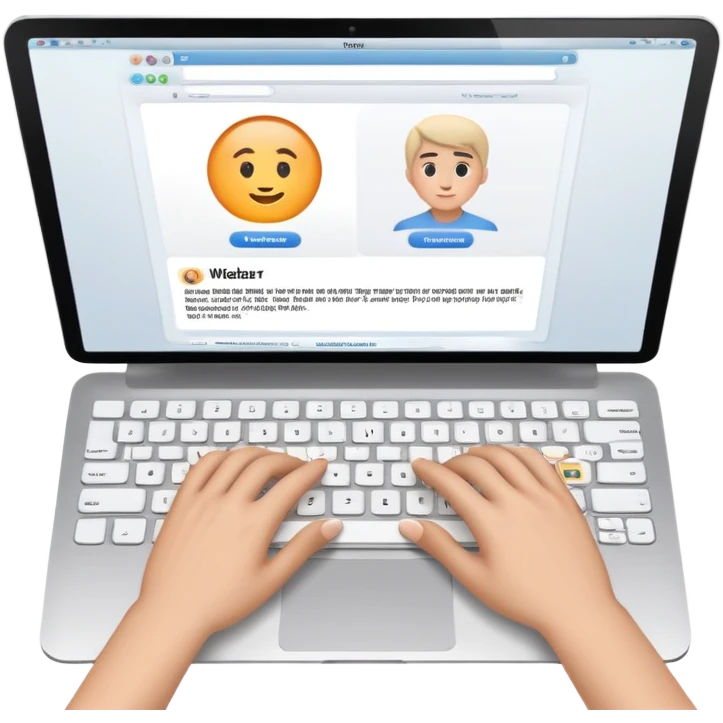 computer with a webinar in progress emoji