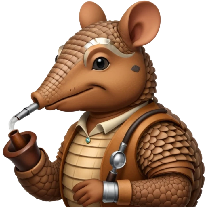 Armadillo smoking a pipe emoji