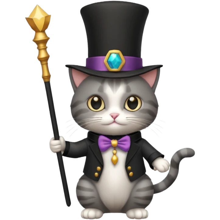 Chien magicien est chat avec un chapeau emoji