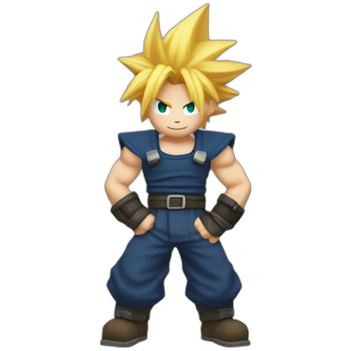 cloud strife flexing front view emoji