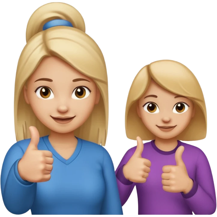 

a girl with a thumb ups and one with thumbs odwnv



 emoji
