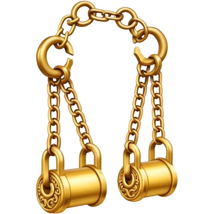 Golden chains with shackles emoji