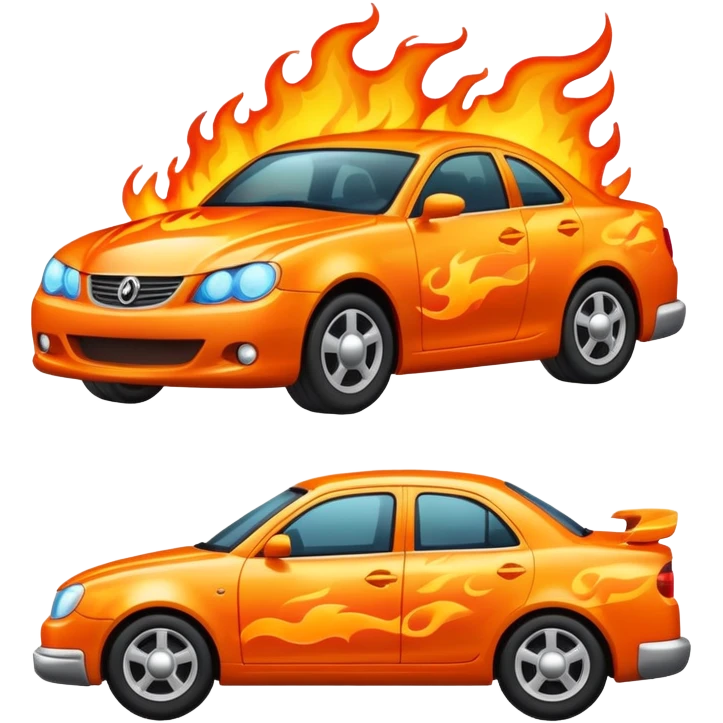 Car with flames emoji