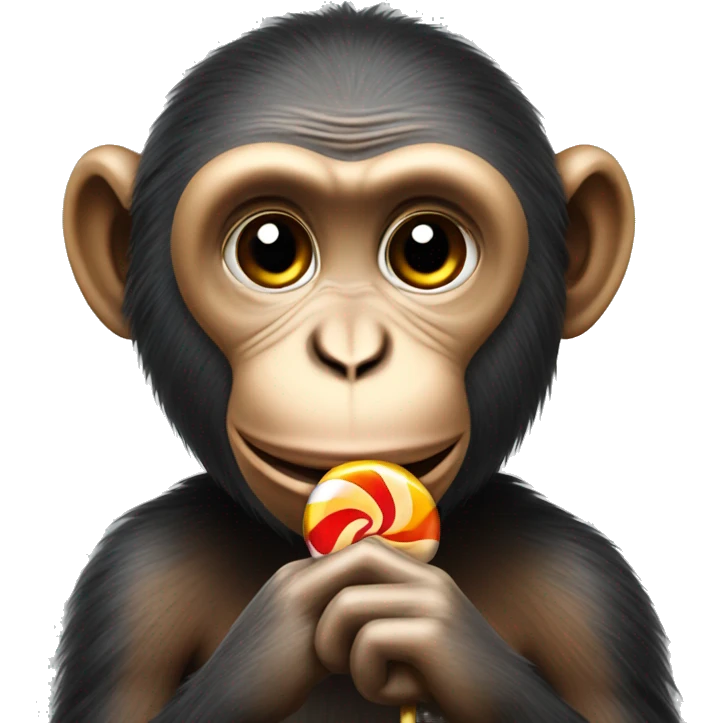 Monkey eating a lollipop  emoji
