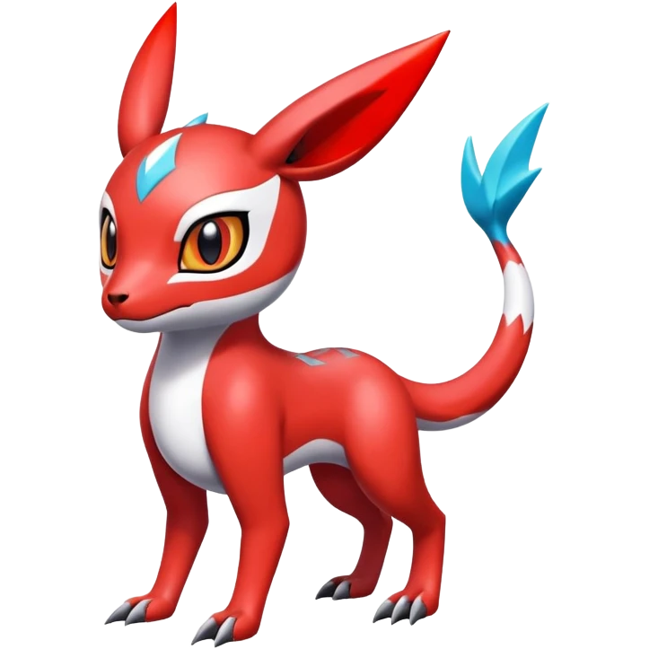  Cute Shiny Exotic Colorful Guilmon-Latias-Koraidon-Umbreon-Fakémon-hybrid-creature (full body)  emoji