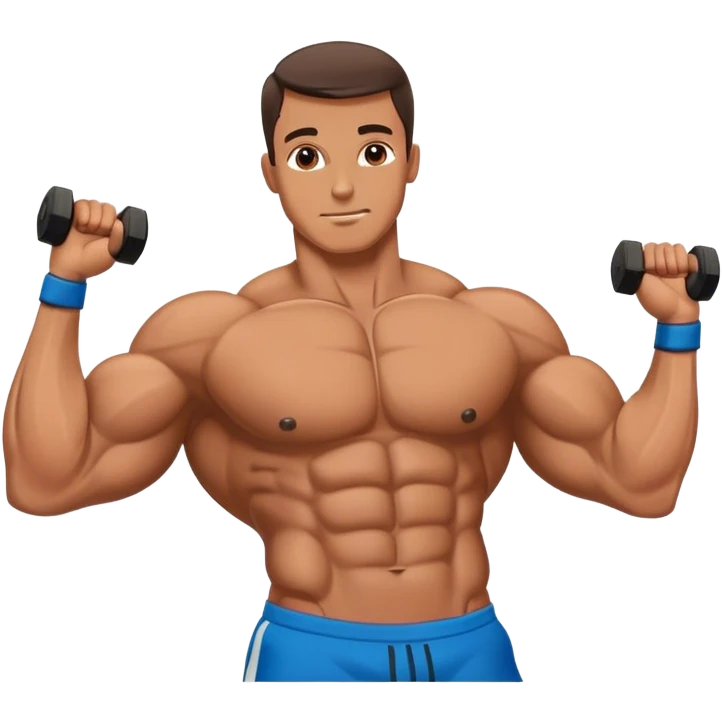 bodybuilder laying down abs exercise emoji