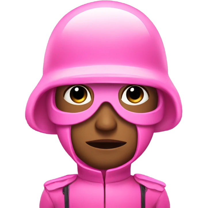 pink squid game soldier with lashes on emoji