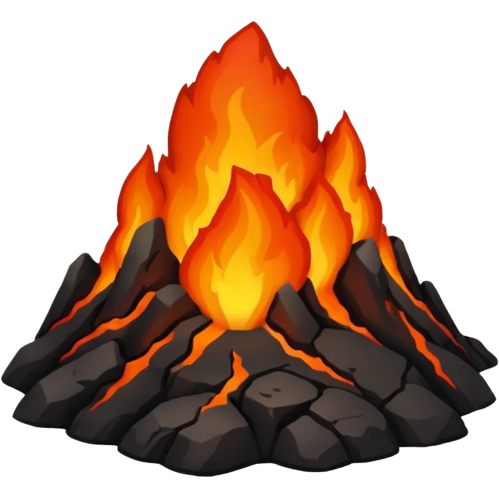 mars with fire and lava on it emoji