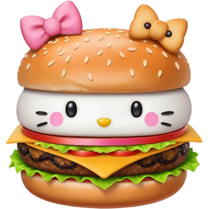 Hello kitty hamburger emoji