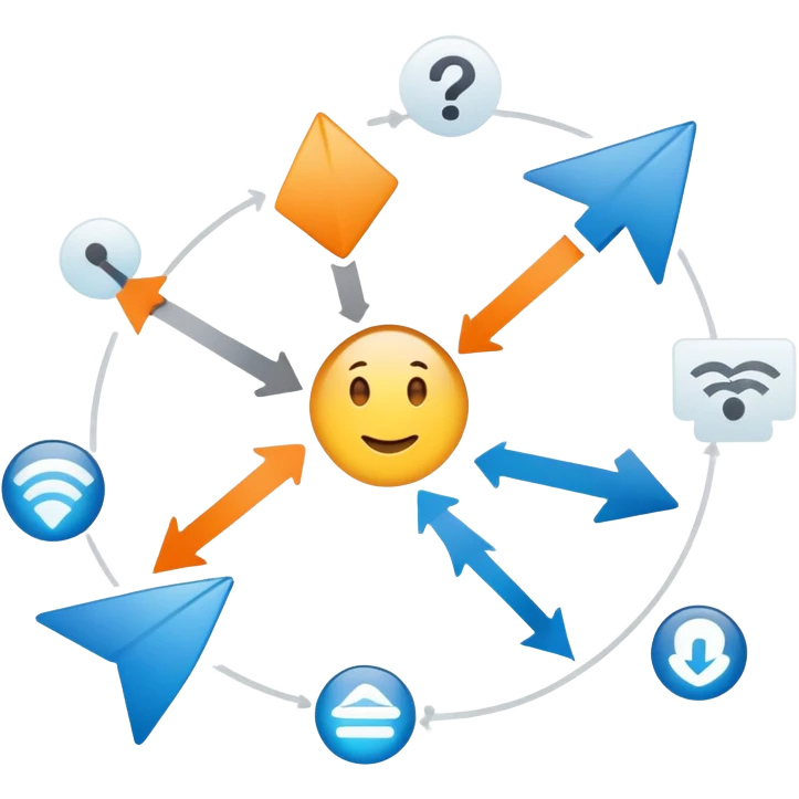 Visual process diagram showing how product solves customer problems emoji