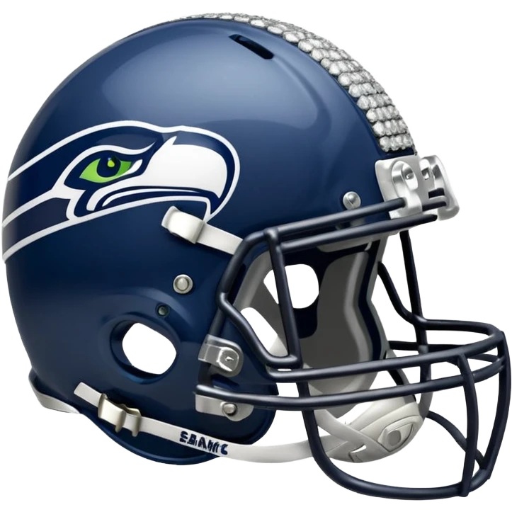 NFL Seahawks logo helmut with diamonds bling  emoji