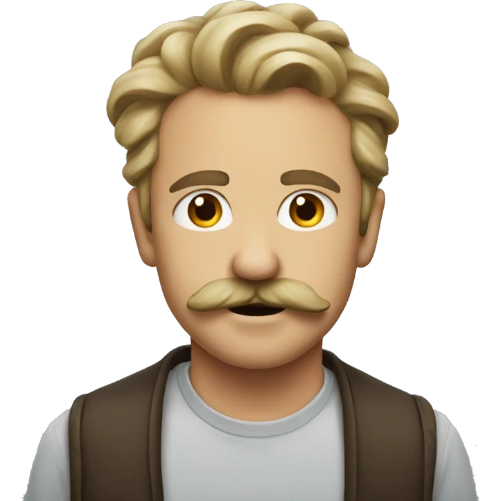 😗 with mustache emoji