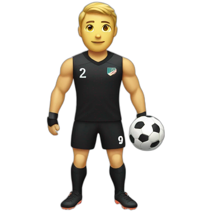 Soccer player with blackarmband emoji