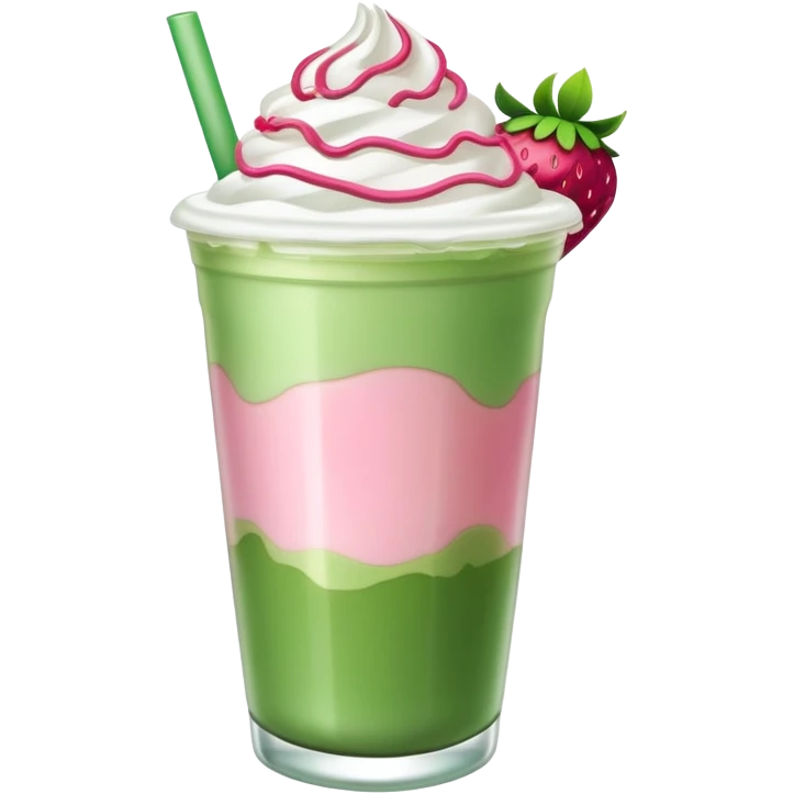 iced strawberry matcha latte  emoji
