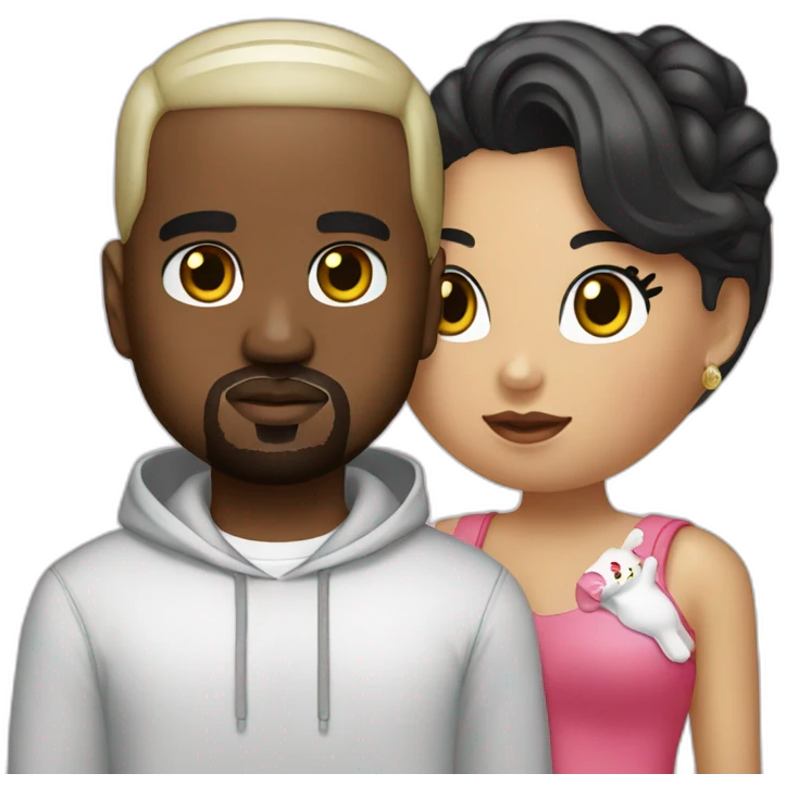 hello kitty with kanye west emoji