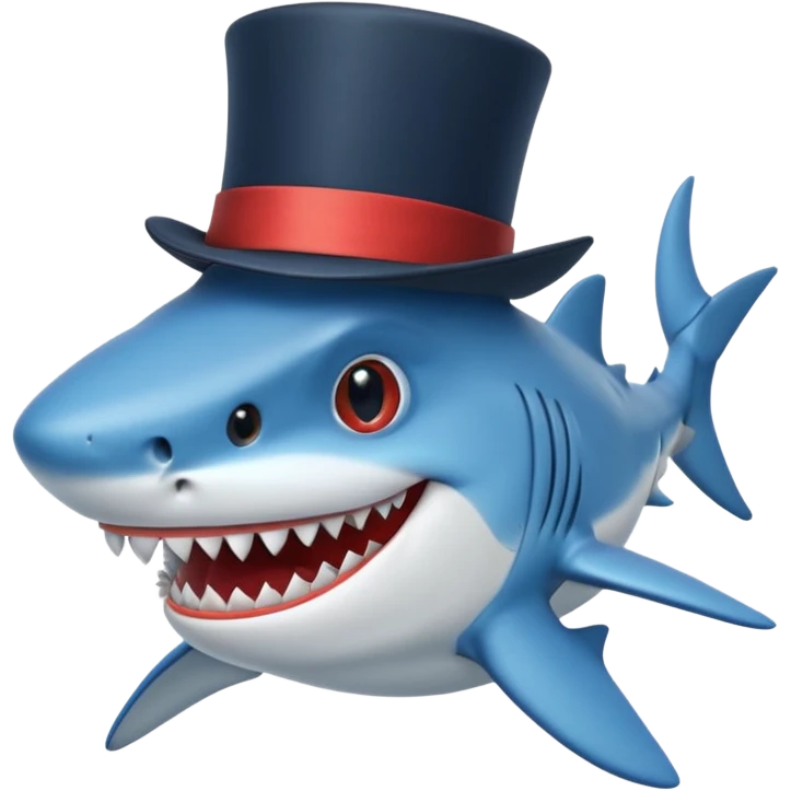 Ilwf Shark with a top hat emoji
