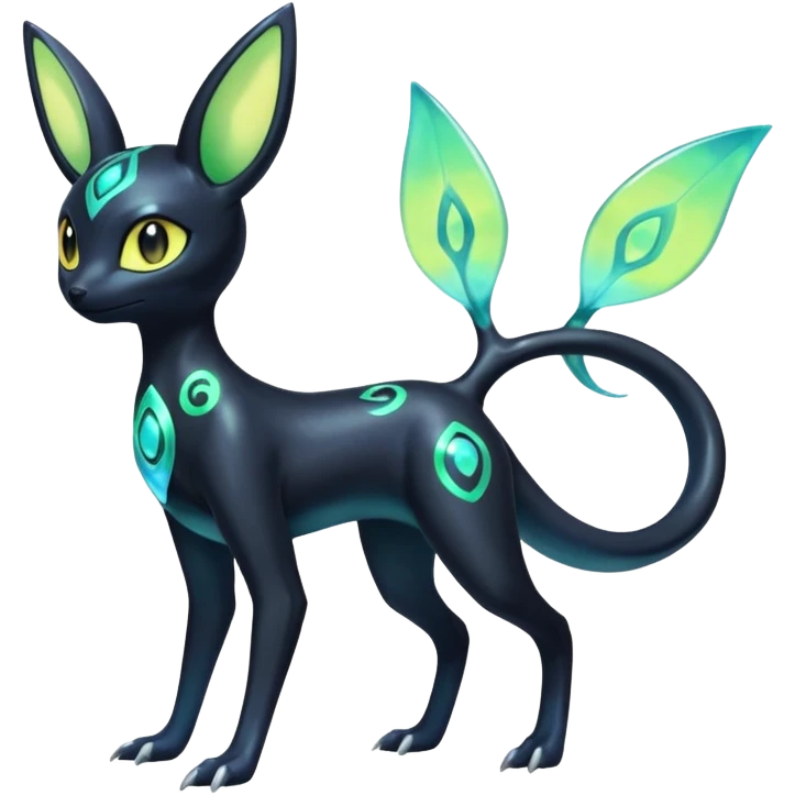Shiny Aural Umbreon-Celebi-Amaura-Salandit-Fakémon-fusion (full body) emoji