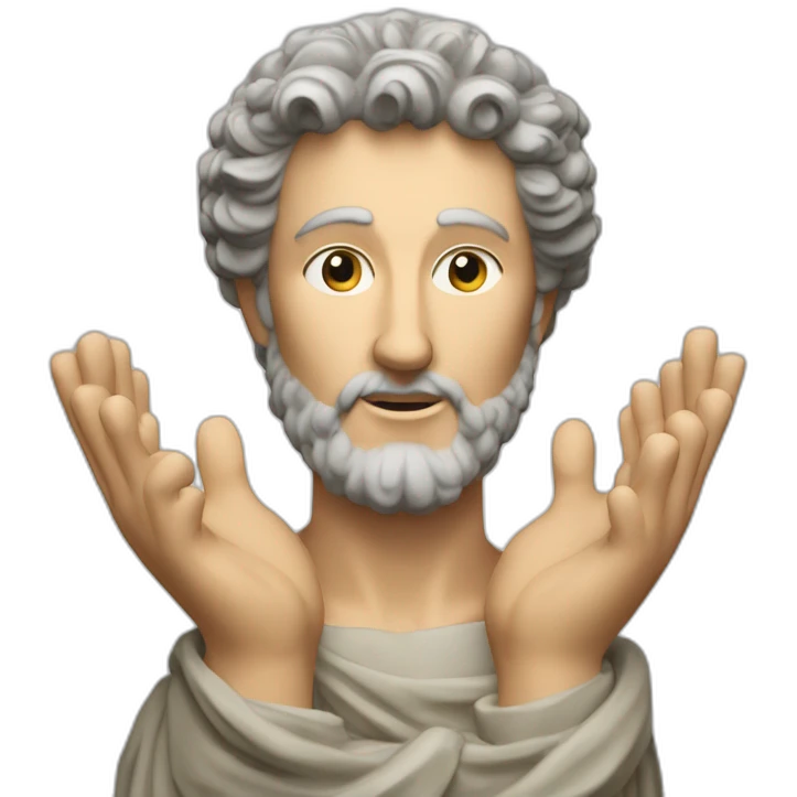 marcus aurelius hands stretched out emoji
