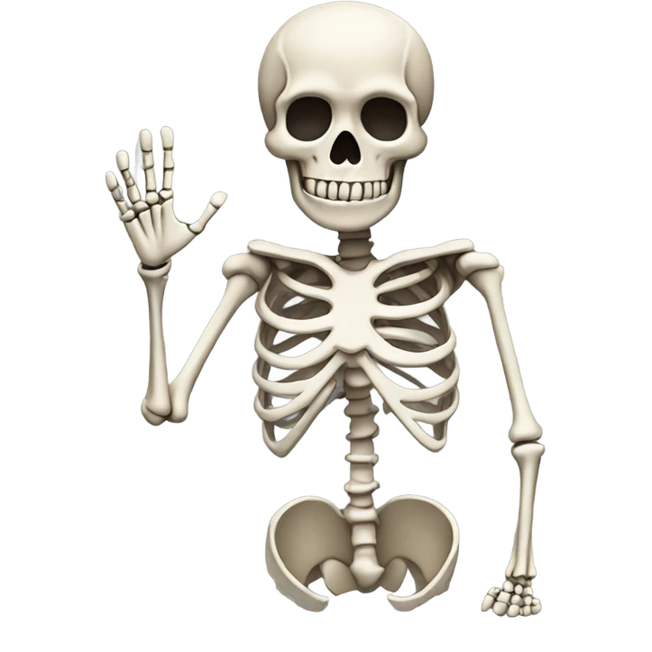 Skelet I don‘t know helpless hand up emoji