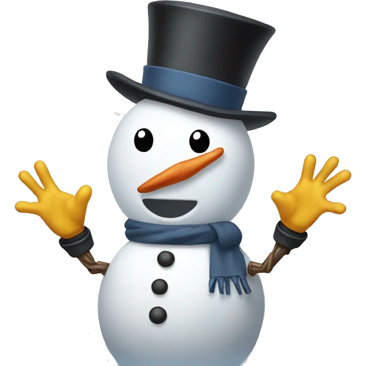 snowman with lightning bolt hands emoji