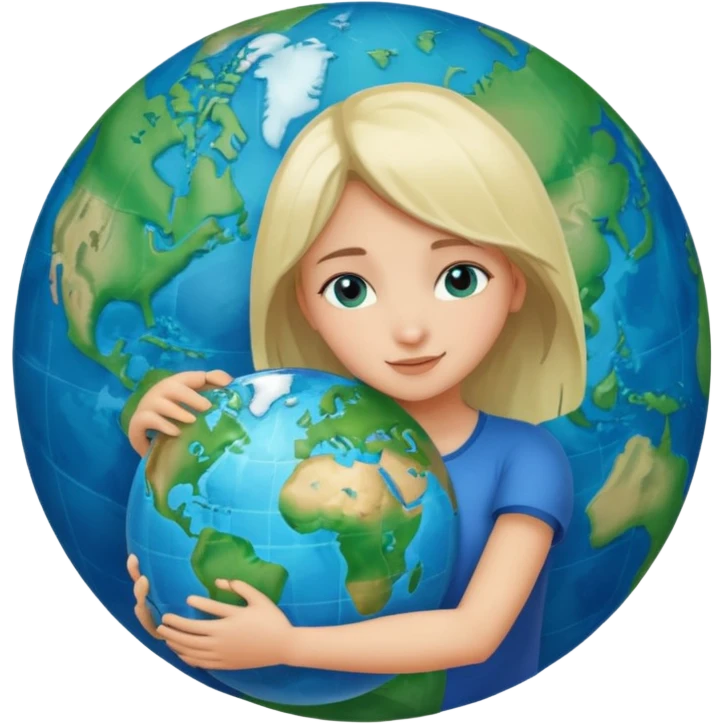 girl hugging the world emoji
