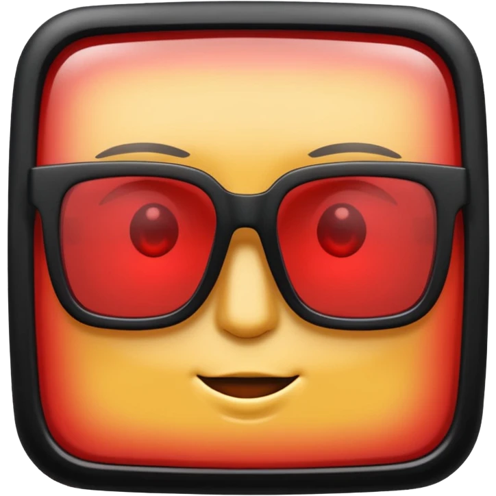 square glasses with red lenses emoji