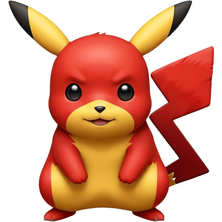Pikachu color red and black emoji