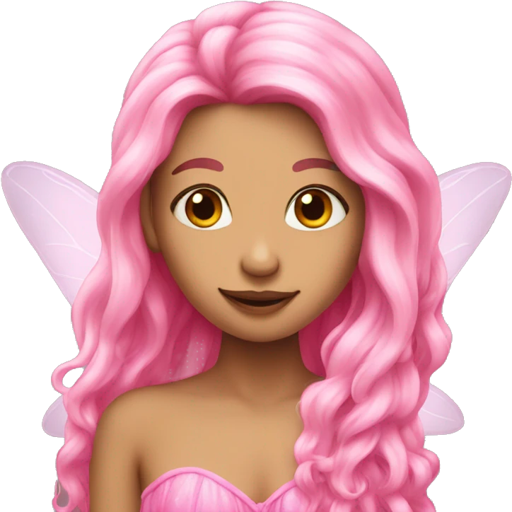 Long hair pink fairy emoji