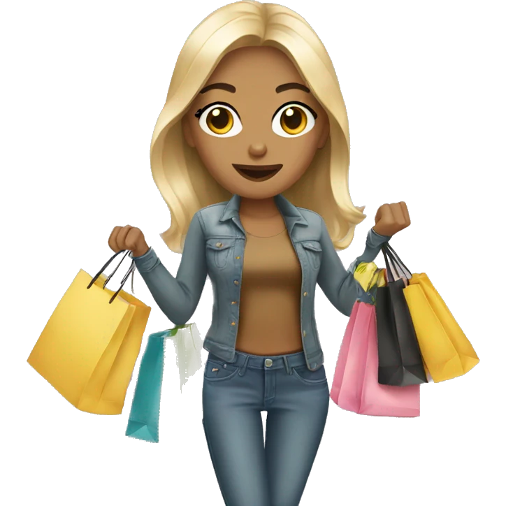 Girls glamour shopping emoji