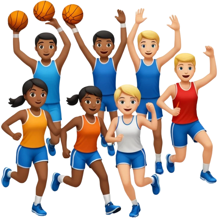 компания занимается спортом emoji