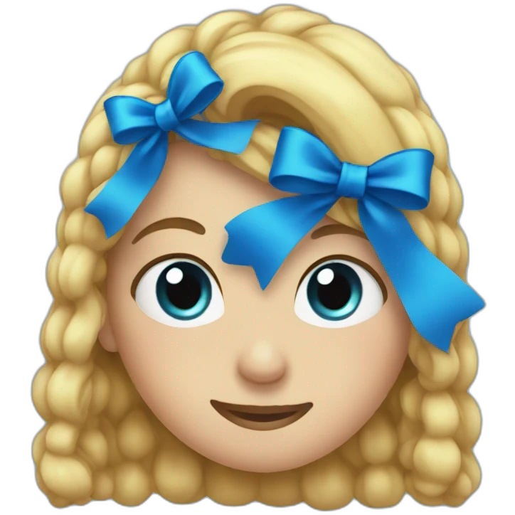 Blue bow emoji
