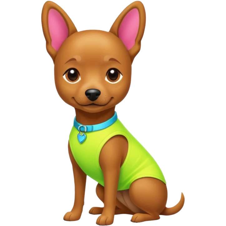 DOG wearring neon fashion dress emoji
