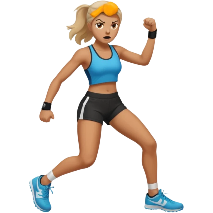 Woman angry kickin emoji