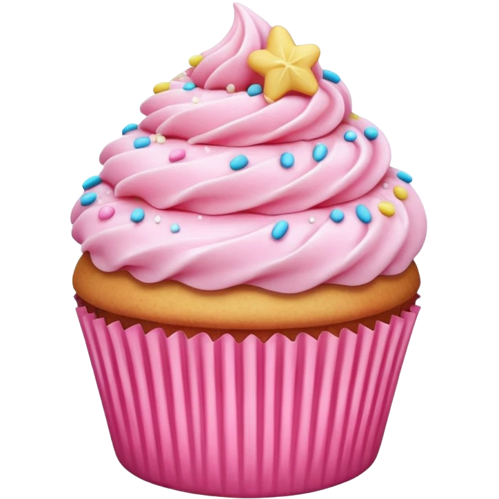 Cupcake with pink icing emoji