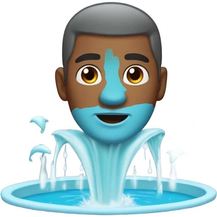 Guy brow hair who thinks he’s a dolphin jumping in a fountain emoji