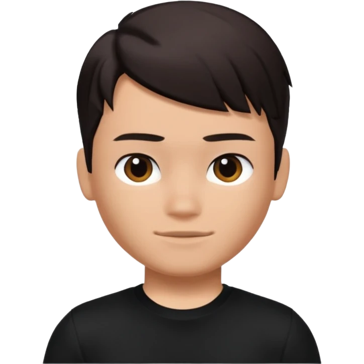 Roblox Avatar whit black shirt and sleek boy har  emoji