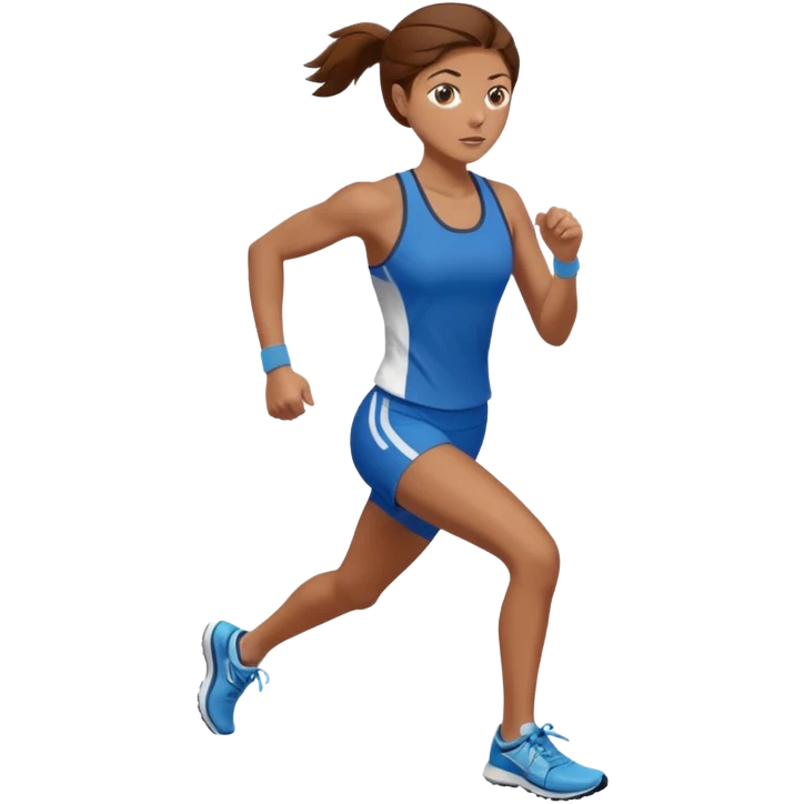 female runner brown hair emoji