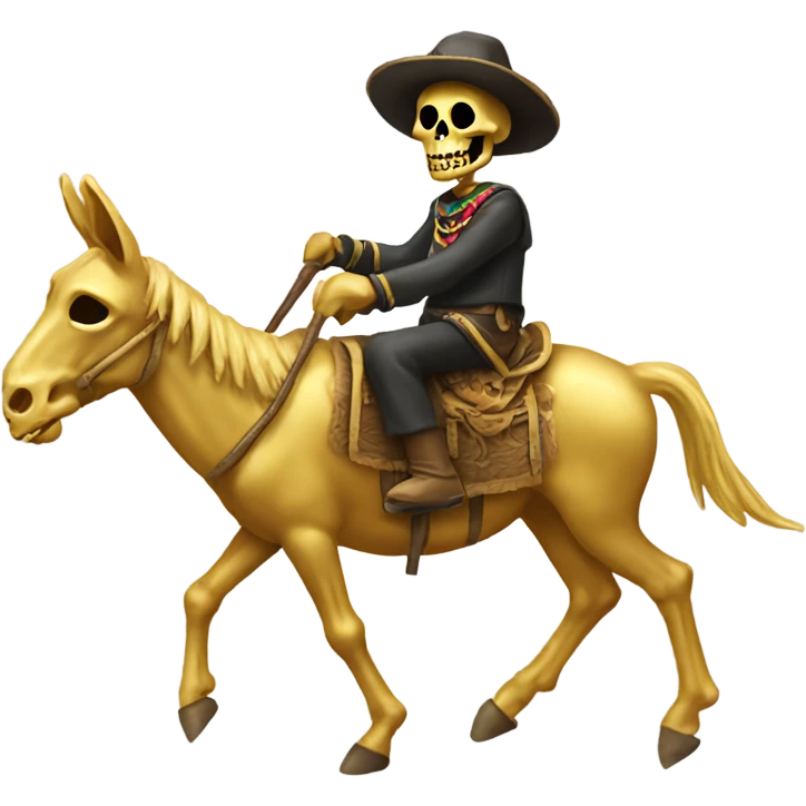 Golden skeleton riding donkey emoji