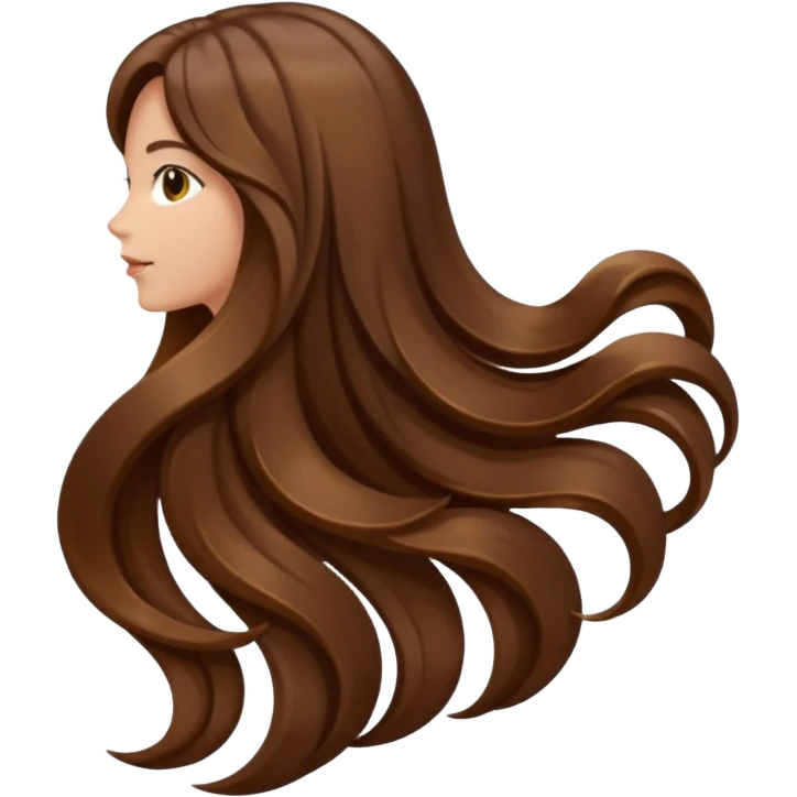 back view of long brown hair emoji