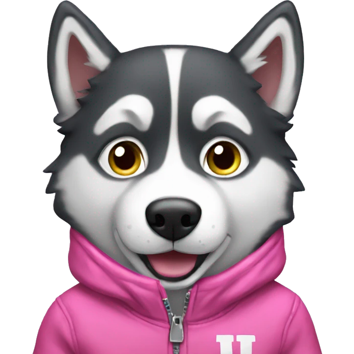 husky with pink jacket emoji