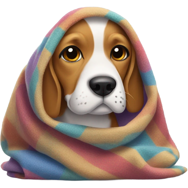 Cold Beagle under many blankets emoji