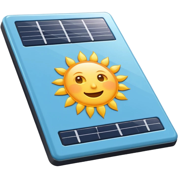 rectangualar solar panel with sun in background mainly using the color #4fd1d9 for the panel itself emoji