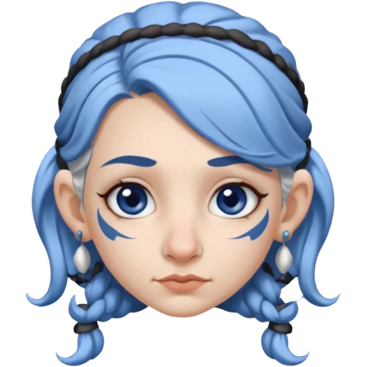 white-gray haired heavy blue tattooed head accessory big nose young girl emoji