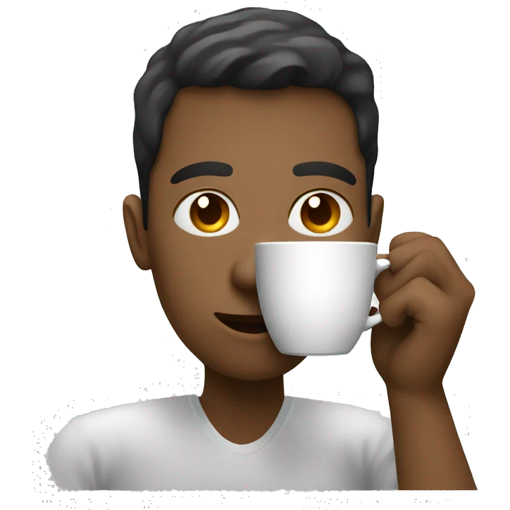 a person drinking coffee whilst coding emoji