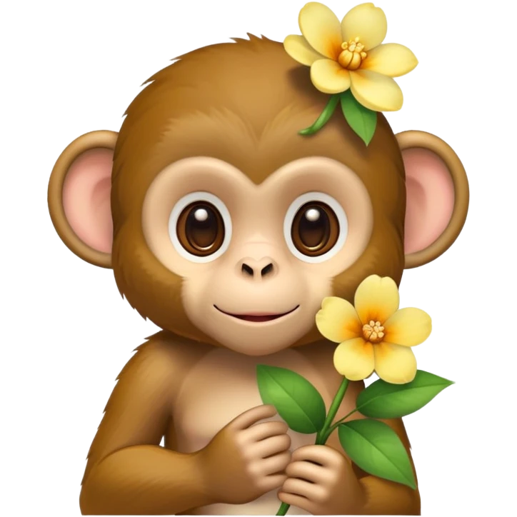monkey holding a flower emoji