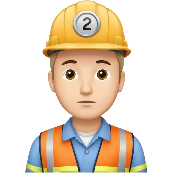 railway engineer with cap standing and thinking emoji